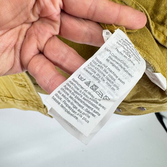 Madewell The Raglan Oversized Jean Jacket Garment Dyed Mustard Cropped Size S - Picture 6 of 8